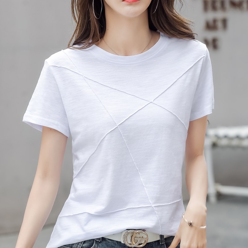 훌룰루 여성면라운드반팔티 여름오버핏티셔츠 3386 흰색 L
