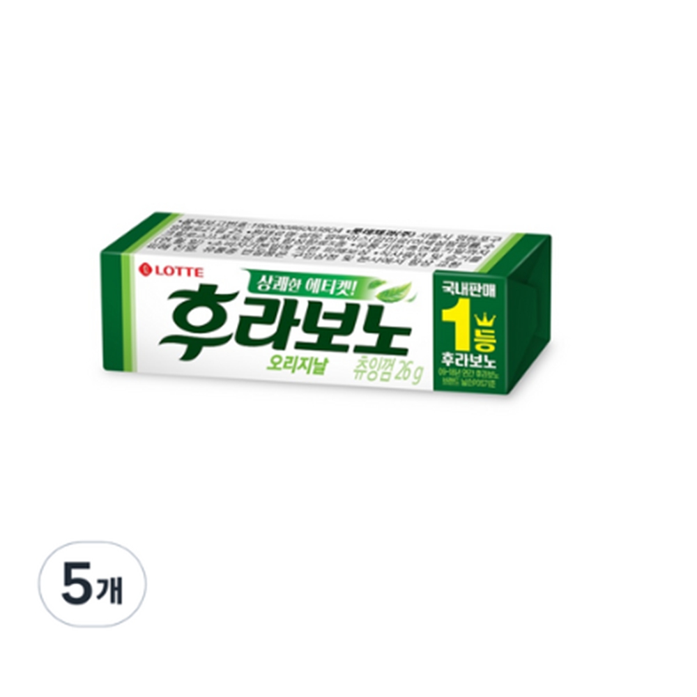 롯데웰푸드 롯데웰푸드 후라보노 껌 오리지날 9p 26g 20개