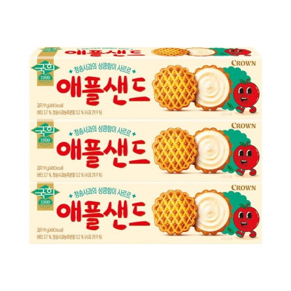 크라운 애플샌드 91g x 3개