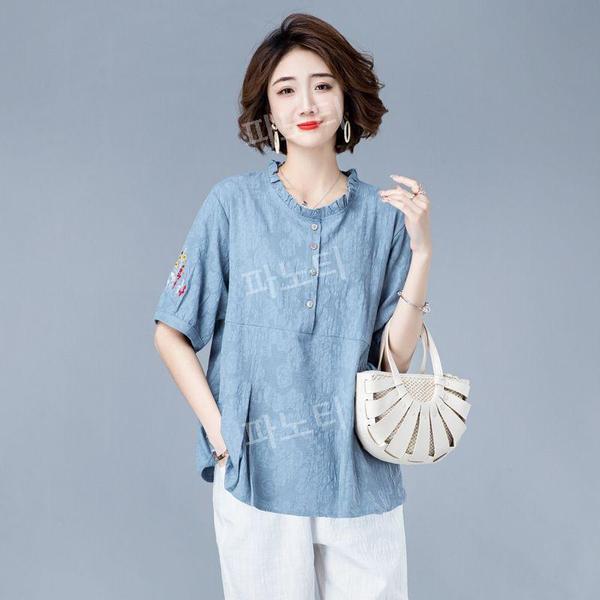 중년 고급 한벌 50대 세트투피스 린넨 미시옷 상의