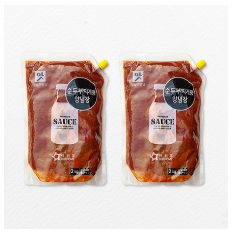 아워홈 행복한 맛남 순두부찌게용 양념장2kg 2kg 2개