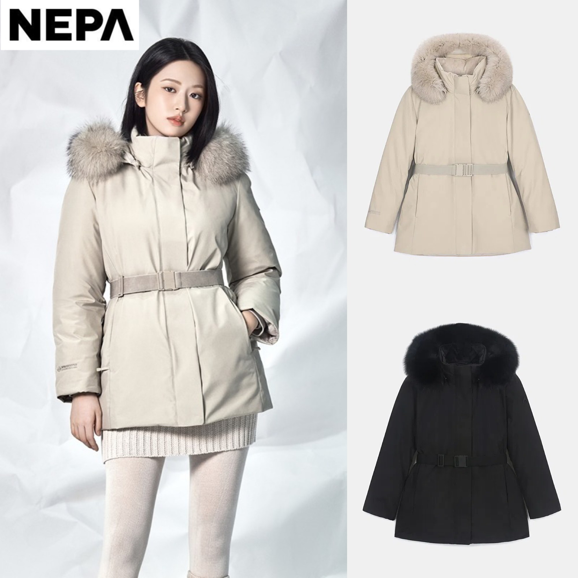 네파 네파 NC신구로 24FW 안유진다운 실물깡패 여친룩 여성 아르테 미드 다운자켓 7K82077 100