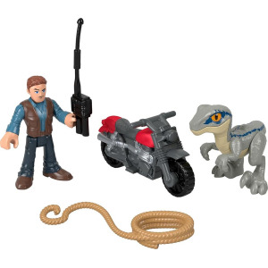 Fisher-Price Imaginext 쥬라기 월드 공룡 장난감 오웬 그레이디 피규어 놀이 세트 미취학 아동용