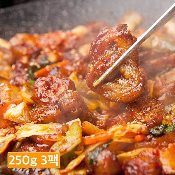 국내산 참숯직화 불막창 250g 3팩 참숯훈연 초벌 잡내없는 매운 양념막창