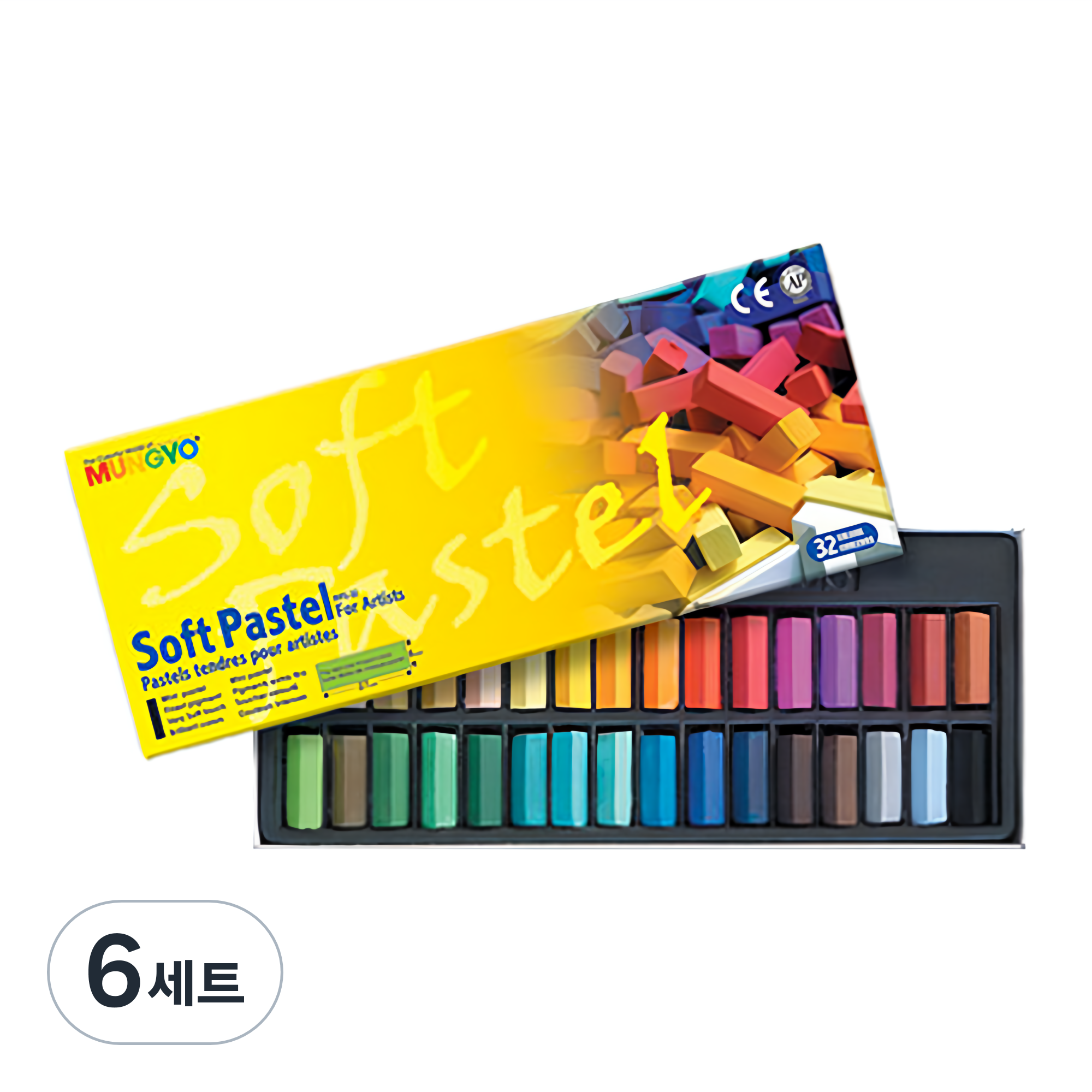 문교 일반 사각 파스텔 32색 6세트 MPS-32