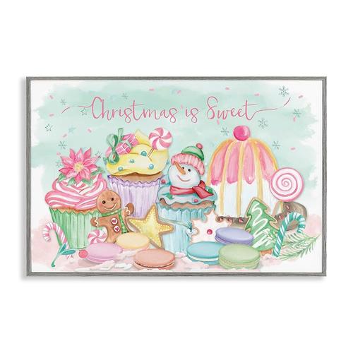 Stupell Industries Christmas Is Sweet Festive Desserts Framed Giclee Art design by Mol