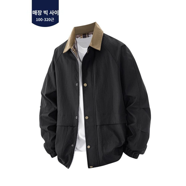 빈티지 카고 재킷 코트 남자 봄 루즈핏 남성복 터틀넥 상의