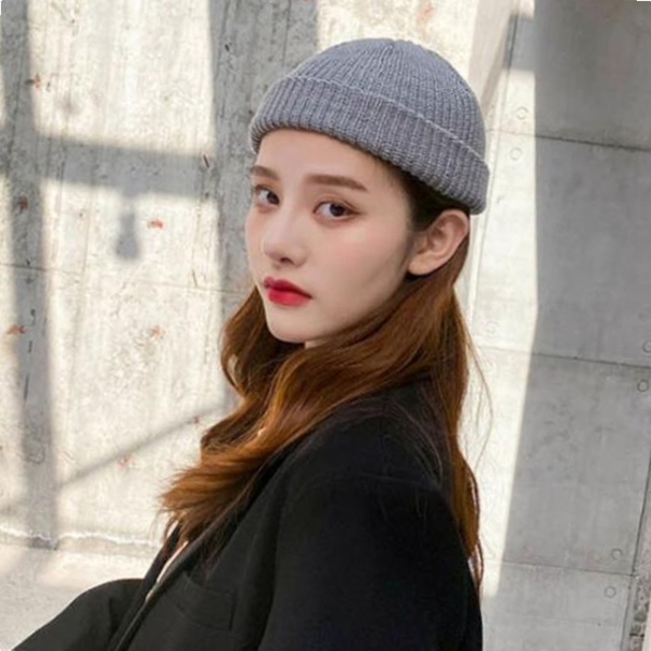 깔끔한 남성 여성 외출 모자 기본 골지 숏 비니 여자비니