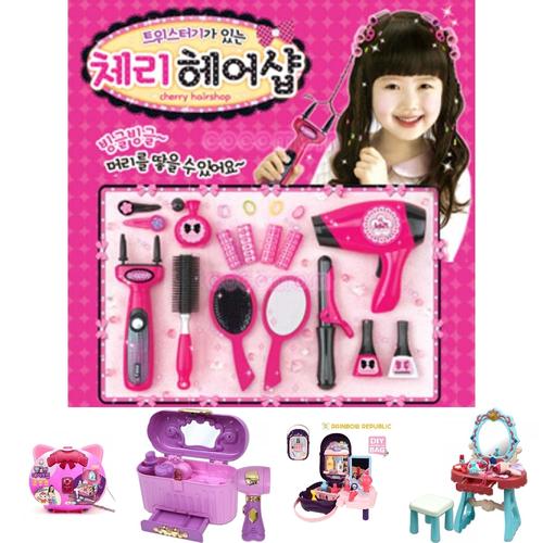 체리 트위스터기가 헤어샵 선물용 소꿉 역할 어린이 헤어 스타일 유치원 여아 미용 세트 완구 장난감
