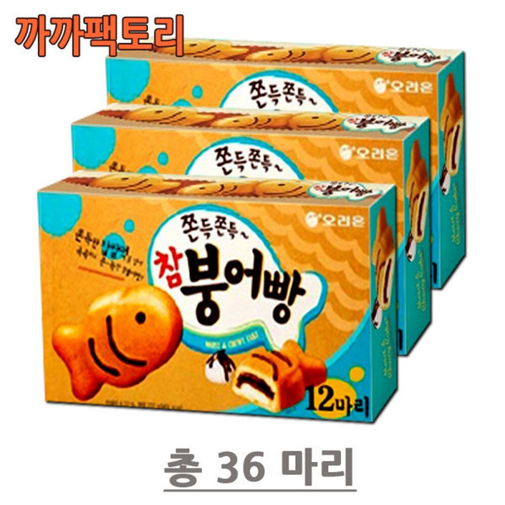 오리온 오리온 참붕어빵 12입 384gx3곽 까까팩토리 384g 3개
