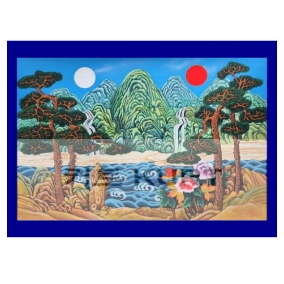 일월오봉동 구슬자수 큐빅 그림 만들기 선물 취미 대형 보석십자수 재료 세트 diy 1개