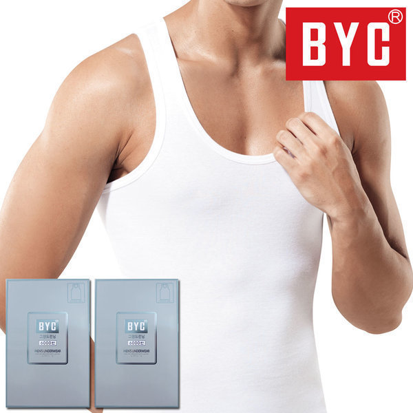 BYC BYC BYC 남성 그랜드50수 순면 민소매 조끼 메리야스 런닝 2매
