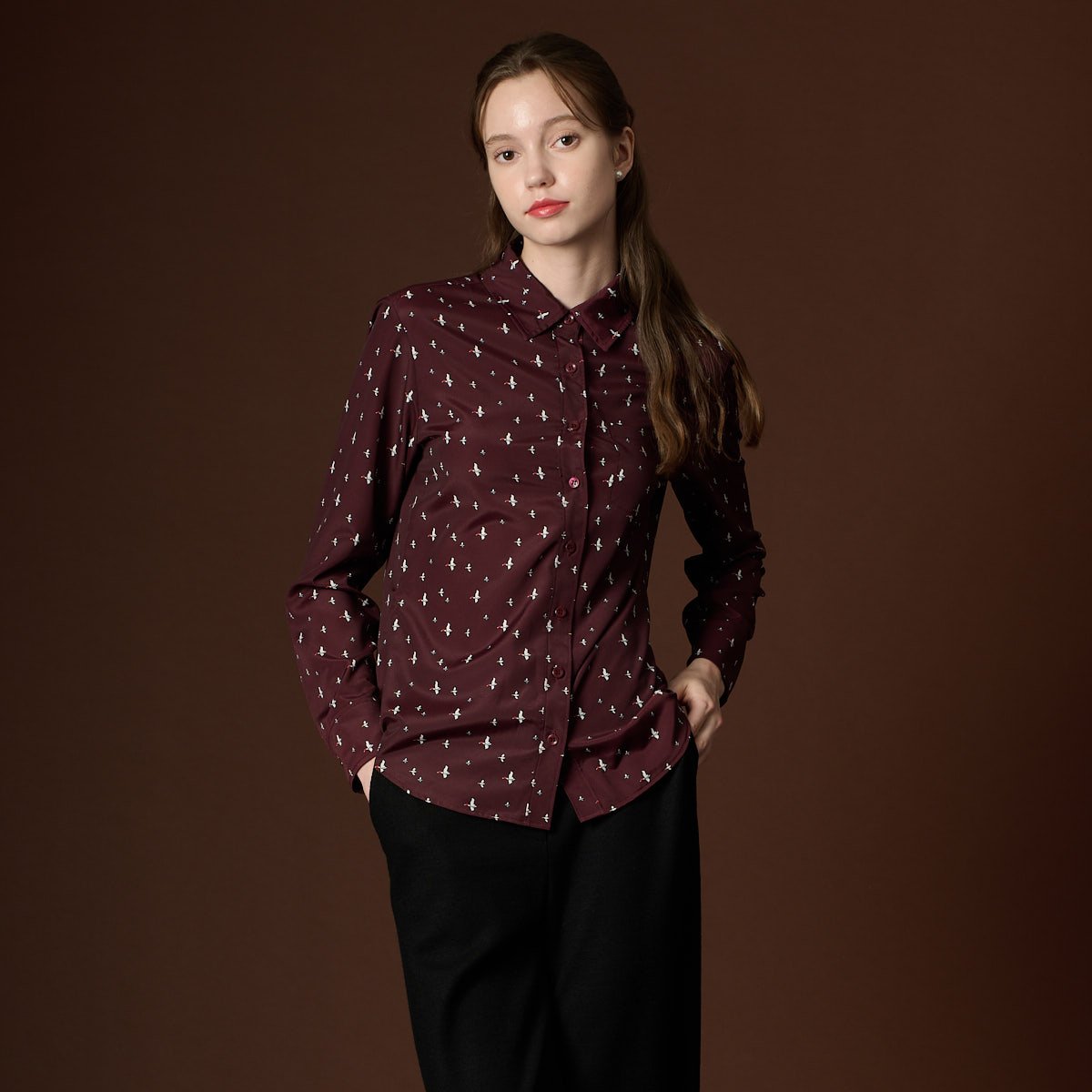 BCBG BCBG 토리버드 프린트 BL 반팔티 데일리룩 민소매 66 버건디 65 B3F8B421