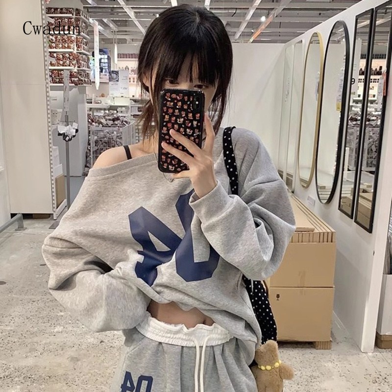 Cwadun 봄 긴 소매 한 목 땀 세트 여성 L SS322