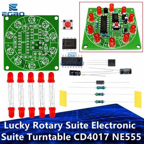 럭키 스위트 전자 턴테이블 자체 LED 조명 키트 부품 모듈 3V 5V DIY CD4017 NE555