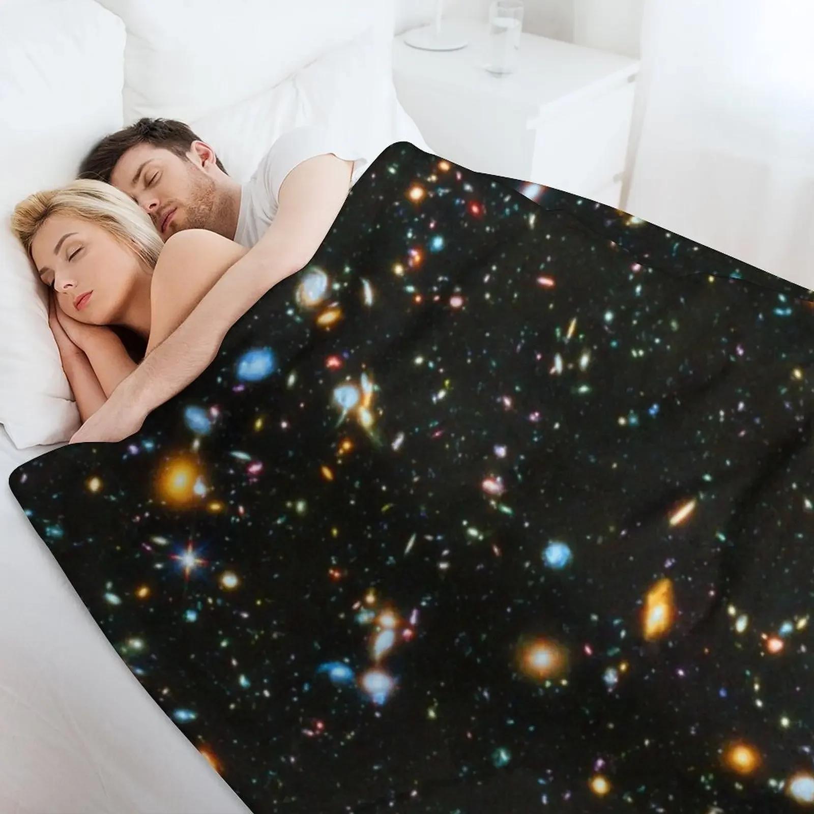 허블 익스트림 딥 필드 던지기 담요 침대 격자 무늬 침낭 1 40x30in