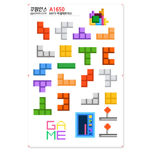 꾸밈 꾸밈인스 꾸밈인스스티커 픽셀테트리스 본품 1개 A1650