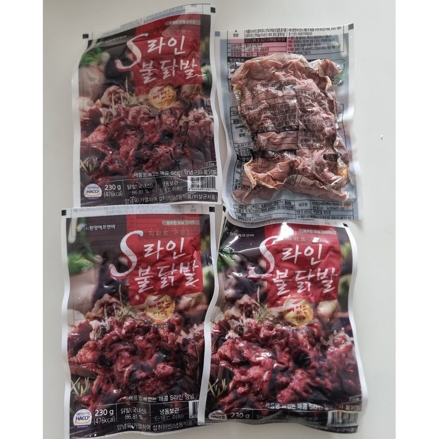 원앙에프엔비 원앙에프앤비 원앙닭발 뼈없는 순한 S라인 불닭발 230g X 4팩 4개