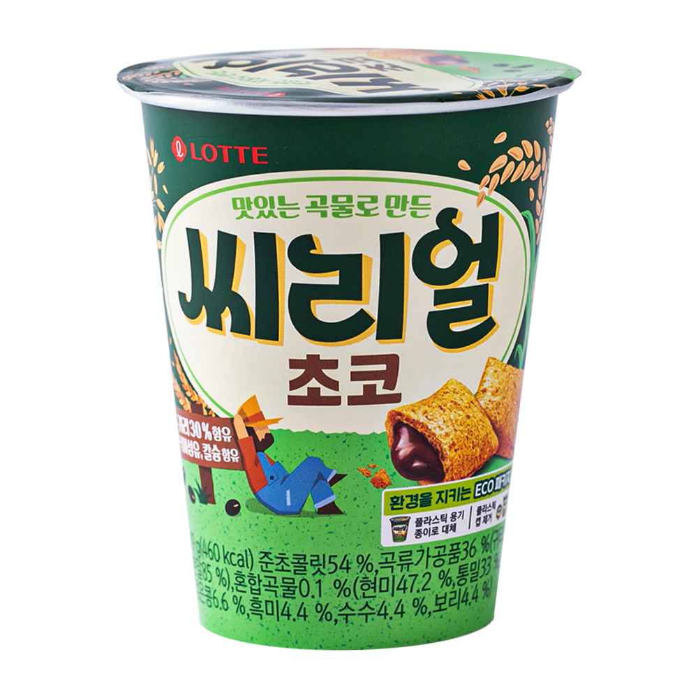 롯데웰푸드 씨리얼 초코 컵 89g 곡물 초코 시리얼 간식 과자