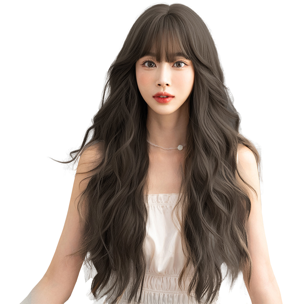 하이유니 여신 웨이브 롱 헤어 통가발 가발망 거치대 세트 챠콜블랙 1개