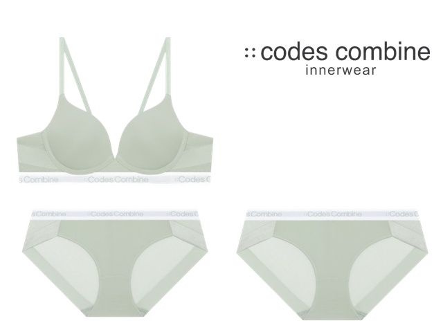 코데즈컴바인이너웨어 코데즈컴바인 이너웨어 더블윙노와이어브라SET 브라1 팬티2 BRBP153LKH LE1219249504