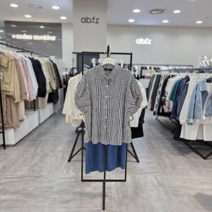 ab.f.z 여름 귀여운 벌룬 소매 체크 루주핏 셔츠 AFZ2NB46
