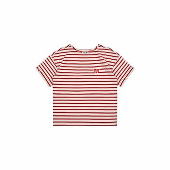 벨리타앤보이즈 레드 BB 하트 스트라이프 반팔 BK5MTS04RE