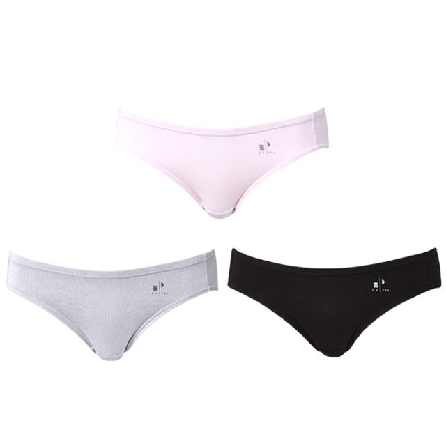 트라이 TRY 여성 EX미디면스판유색J3매 60수 미디삼각팬티 국내산