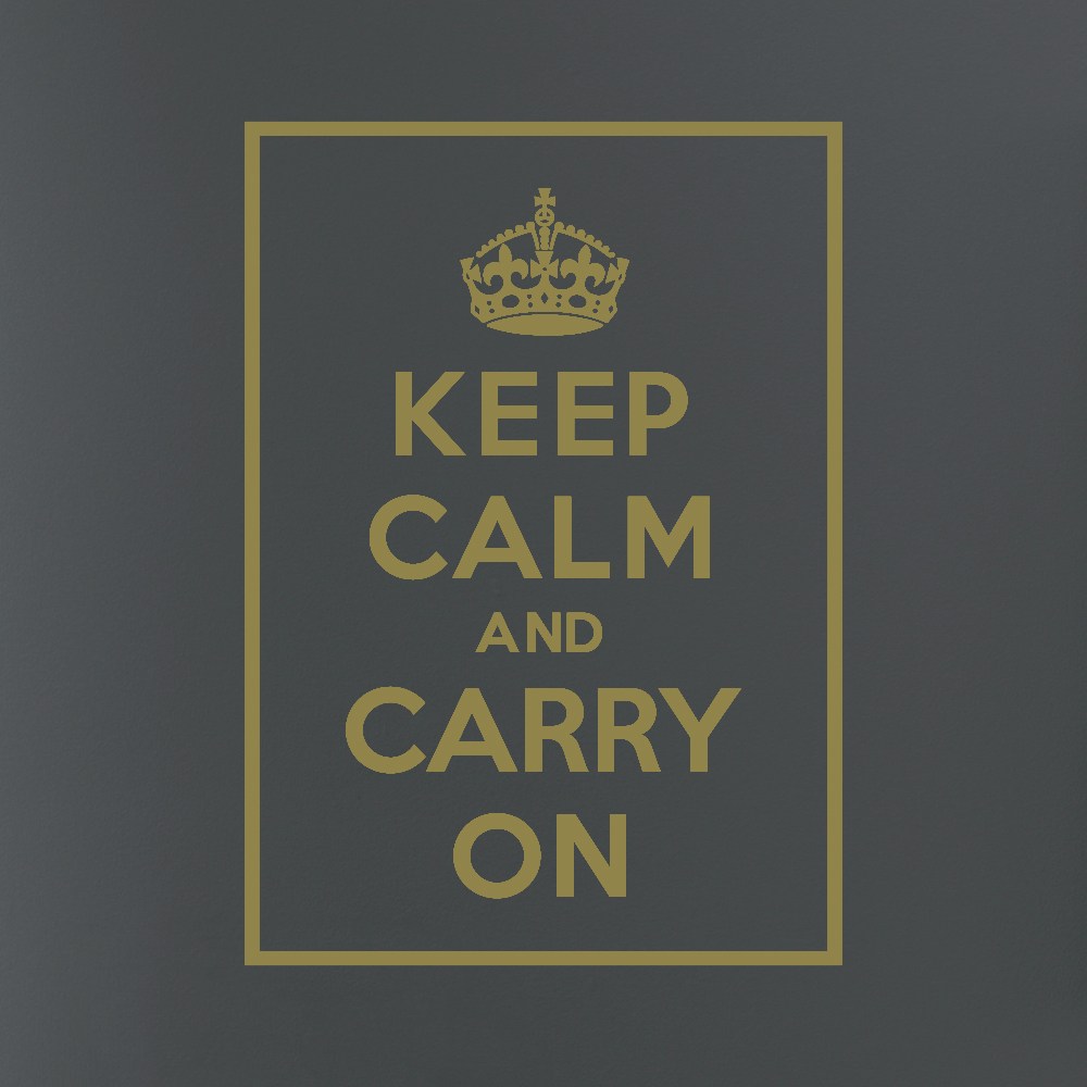 쿠퍼샵 킵캄앤캐리온 인테리어 시트지 스티커 KEEP CALM AND CARRY ON 벽 유리 데코 스티커 액자형 레터링 L 무광골드