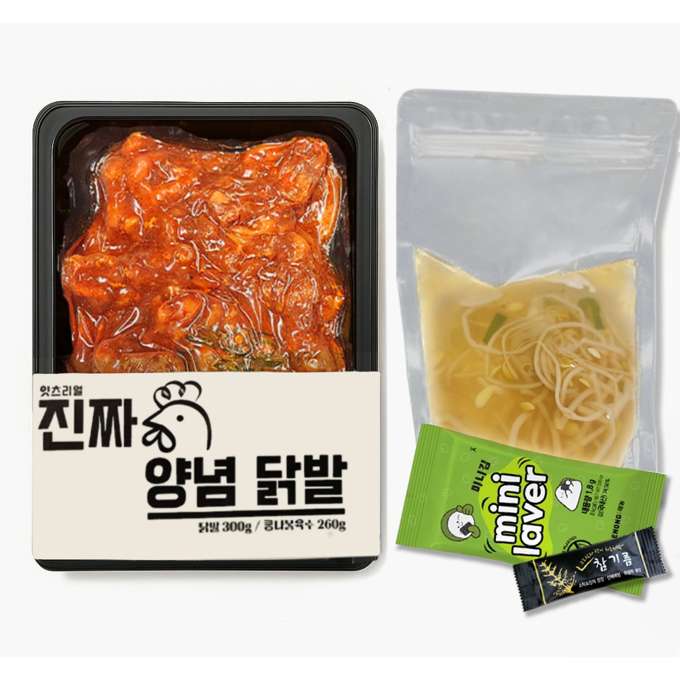 잇츠리얼 무뼈 양념 닭발 세트 술안주 캠핑음식 원산지 상세설명에 표시 1세트 300g
