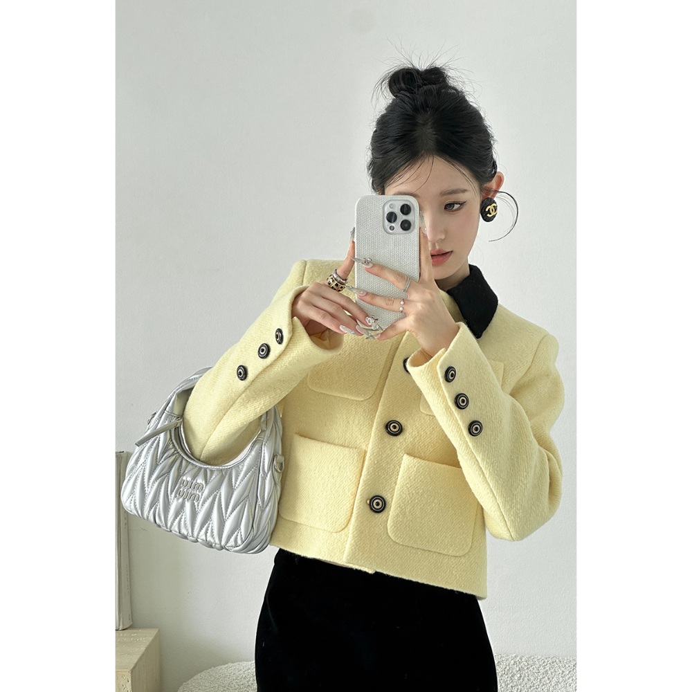 레몬 봄 모직 숏 자켓 S