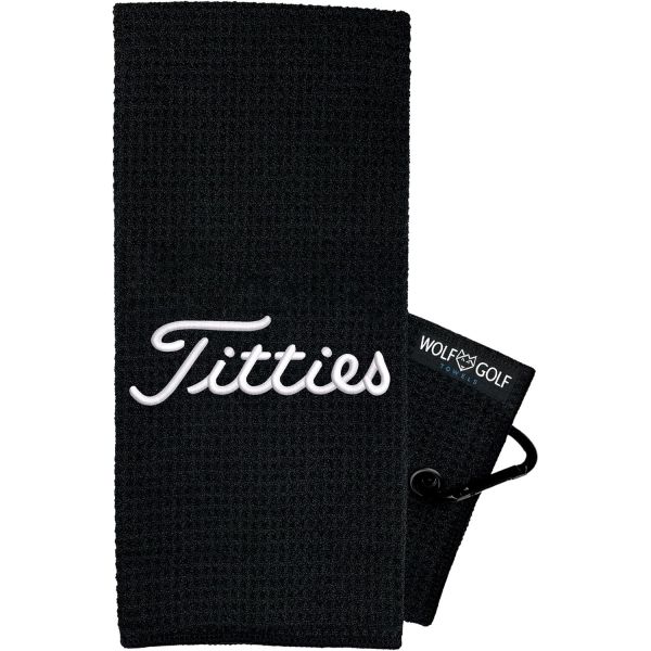 울프 골프타올 골프허브 남성용 골프 액세서리 선물 자수 퍼니 T Parody Golf Towel 1개