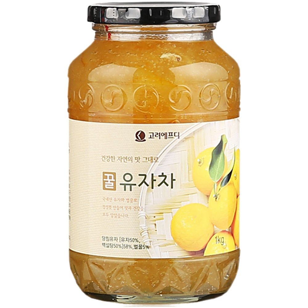 고려에프디 꿀 유자차 1Kg 1개 유자차 탕비실 손님대접 겨울 음료 차 따뜻한 휴식시간 카페 유자음료 유자