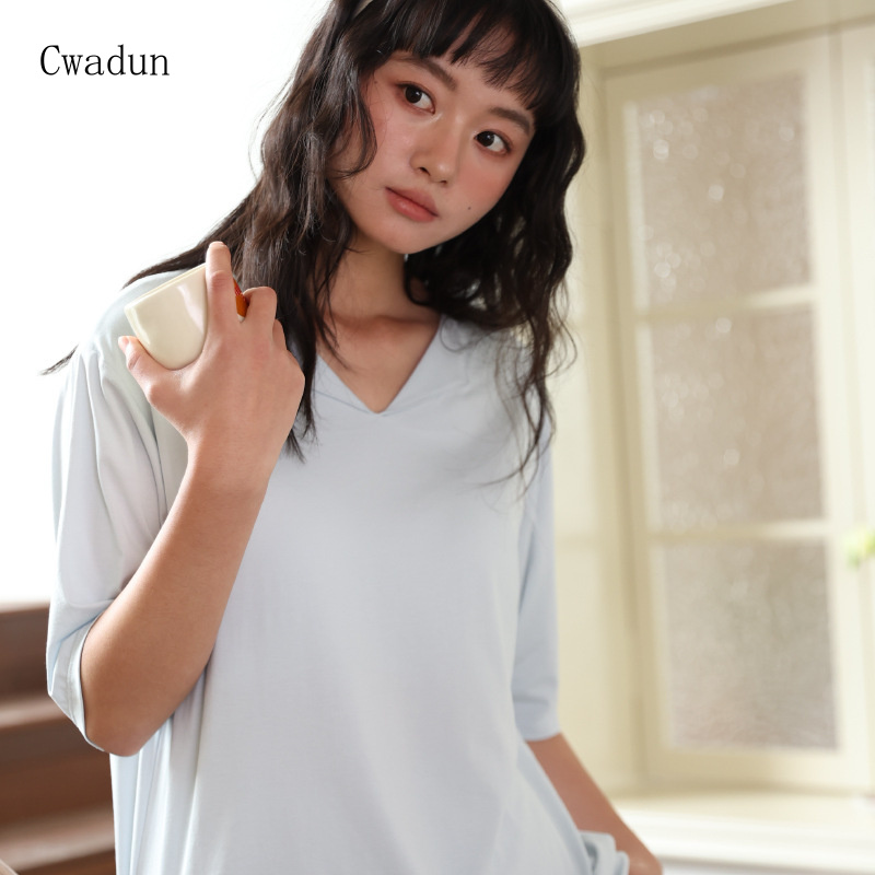 Cwadun 봄과 여름 느슨한 가정 옷 여성 월계수 M QQ423