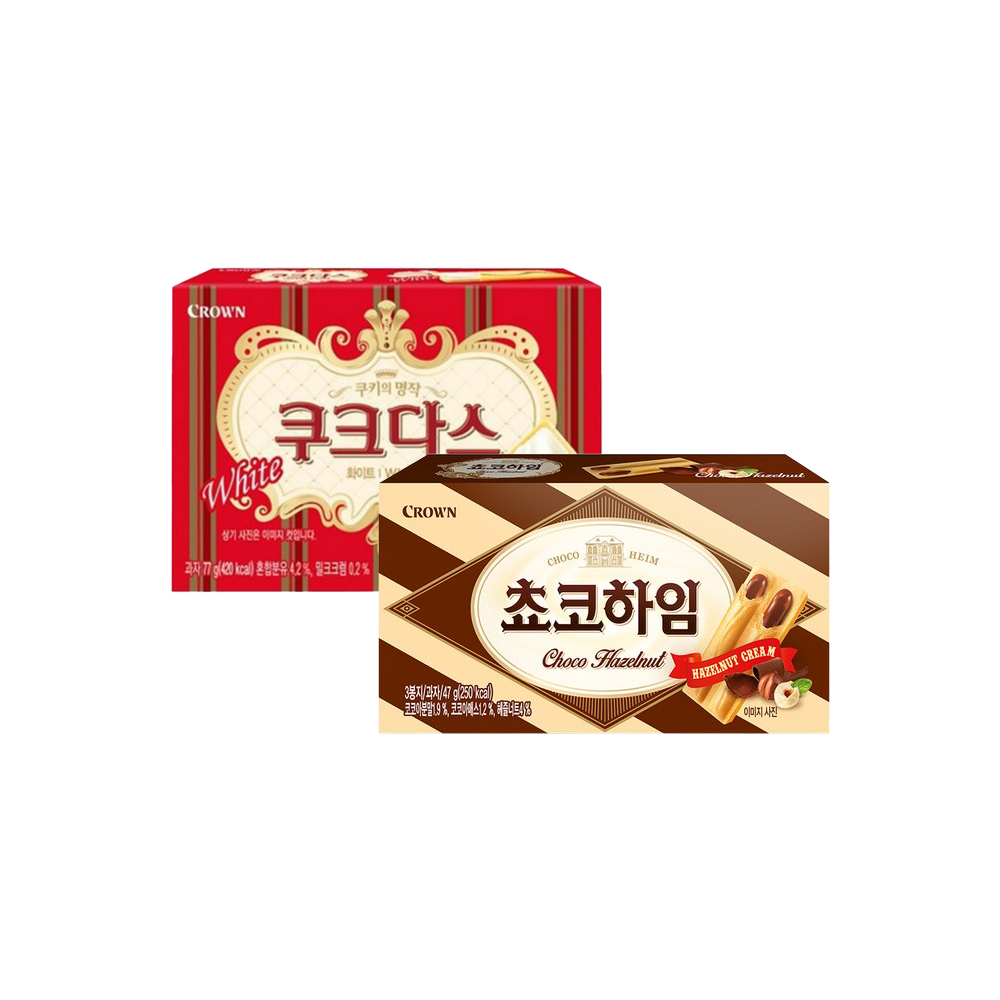 크라운 초코하임 47g 쿠크다스화이트 77g