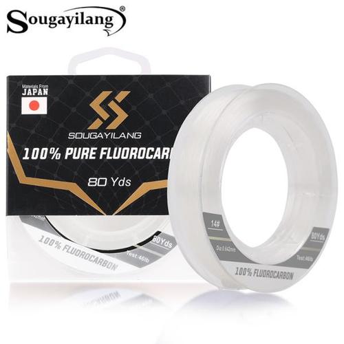 미끼고무줄Sougayilang Fluorocarbon 낚시 라인 낮은 연성 고감도 80M 태클 Pesca 312LB