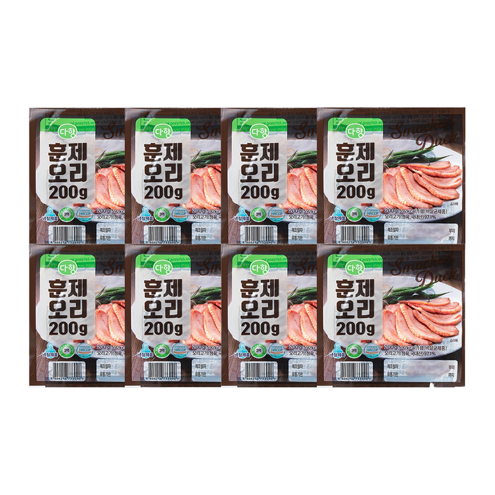 eTV HACCP 다향오리 훈제슬라이스 200g 8팩 소스 8봉 200g 8개