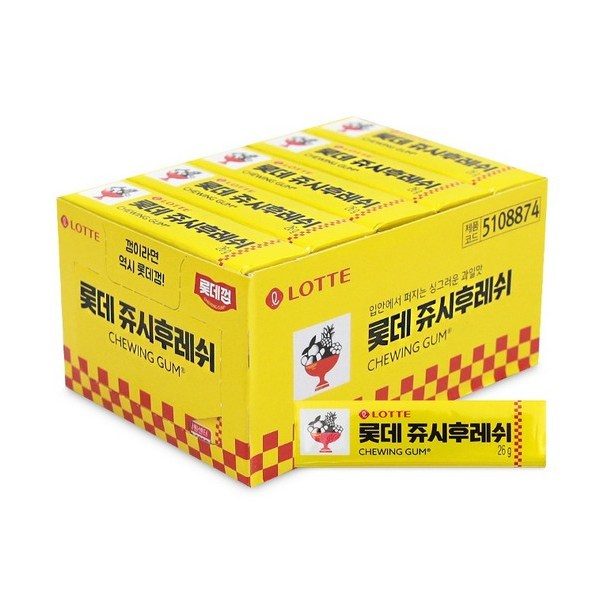 롯데웰푸드 쥬시후레쉬 껌 26g 15개 26g 15개