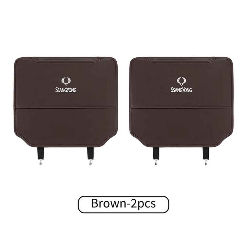 가죽 카시트 등 보호대 전문가 킥 방지 자동 인테리어 1개 4 Brown-2pcs