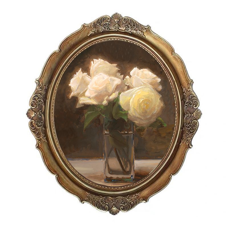 원형액자 그림 엔틱 프렌치 인테리어 카페 602 6 속9 5x13 5cm속15x20cm 1개