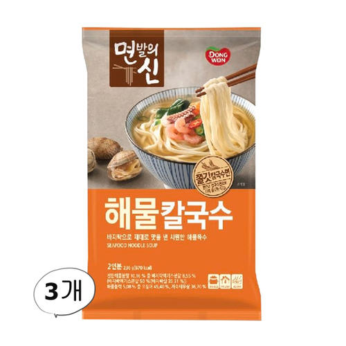 동원 면발의신 해물칼국수 236g 2인분 x 3개