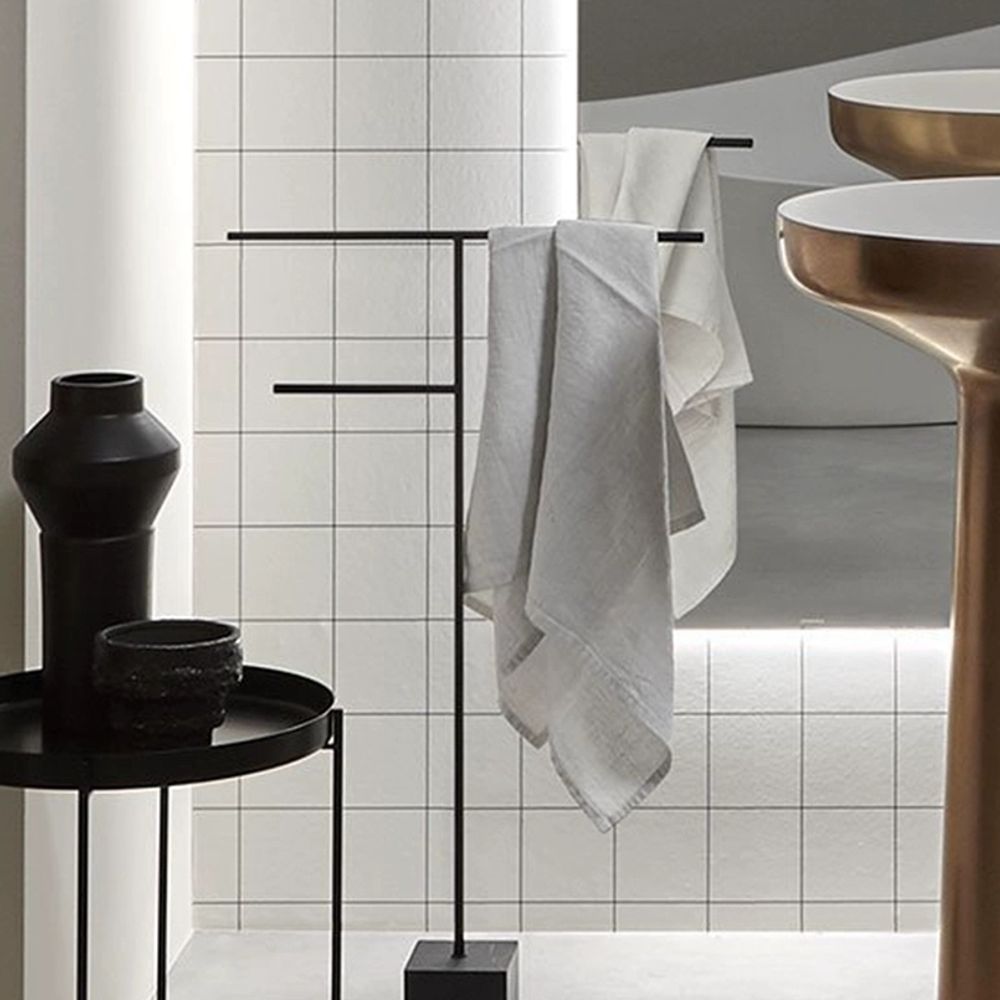 북유럽 스탠드 화장지걸이 코너장 나뭇결 밀라노 책장