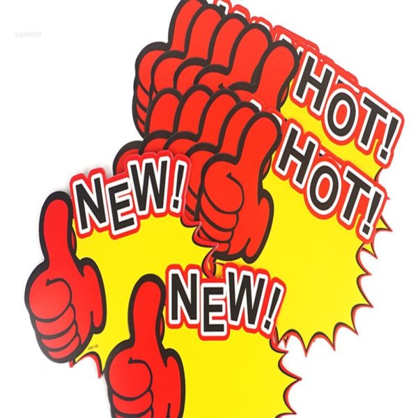 오픈비홈 NEW HOT 엄지척 쇼카드 매장스티커 매장표지판 매장가격표