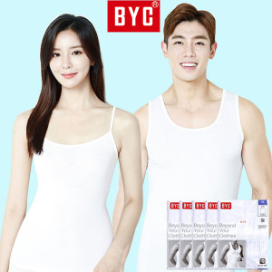 BYC BYC 20 BYC 런닝 세트 5매 여름 쿨 인견 반팔 셔츠 순면 남자 남성 여성 끈 나시 메리야스 110