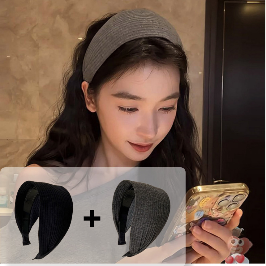 2개세트 이너원 반다나 빅와이드 골지 머리띠