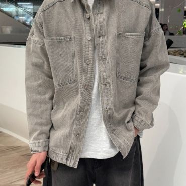 비에르노 오버핏 라운드 데님 셔츠 자켓
