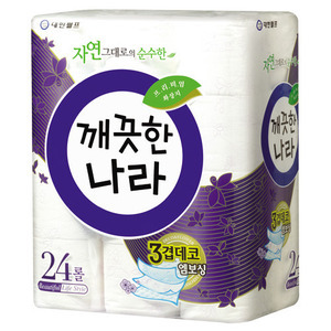 깨끗한나라 깨끗한나라 프리미엄 데코엠보싱 3겹 24롤