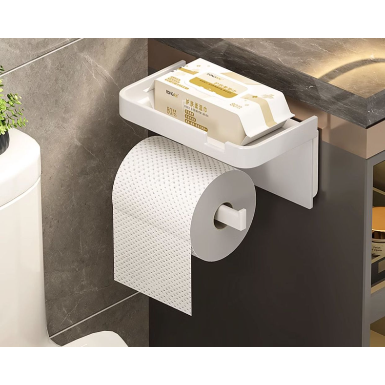 치트몰 무타공 핸드폰 거치대 휴지걸이 (강력 접착 스티커), 1개, 블랙 상세사진 1