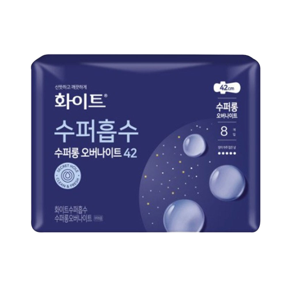 유한킴벌리 화이트 슈퍼롱 날개 오버나이트 8매