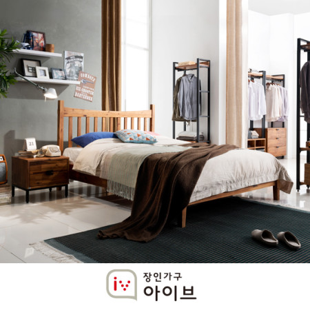 장인가구 클로이 원목 침대 Q